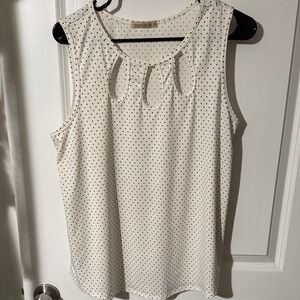 Elegant White Polka Dot Blouse